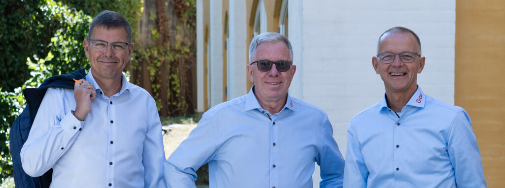 Gruppebillede af Torben Larsen, Benny Christensen og Niels Rahbek.