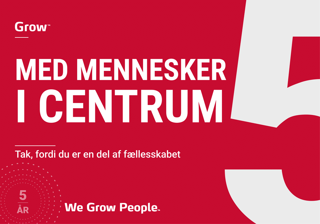 Grafik om GROWs 5 års jubilæum.